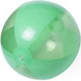 2x stuks opblaasbare strandballen plastic groen 28 cm - Strand buiten zwembad speelgoed