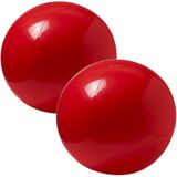 2x stuks opblaasbare strandballen extra groot plastic rood 40 cm - Strand buiten zwembad speelgoed