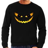 Duivel gezicht halloween verkleed sweater zwart voor heren - horror trui / kleding / kostuum