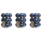 36x Donkerblauwe kunststof kerstballen 6 cm - Mat/glans - Onbreekbare plastic kerstballen - Kerstboomversiering donkerblauw