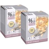 Kerstverlichting - 2 stuks - warm wit - 700 cm - met timer - 96 leds