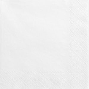20x Papieren tafel servetten wit 33 x 33 cm - Witte wegwerp servetten diner/lunch