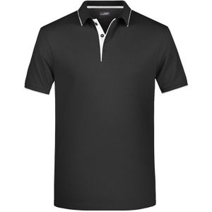 Polo shirt Golf Pro premium zwart/wit voor heren - Zwarte herenkleding - Werkkleding/zakelijke kleding polo t-shirt