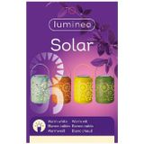 2x stuks solar lantaarn ijzer geel met hengsel 17 cm - Tuinlantaarns - Solarverlichting - Tuinverlichting