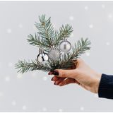 Arte R Mini kerstballen - 20x stuks - zilver - kunststof - 3 cm - mat/glitter/glans