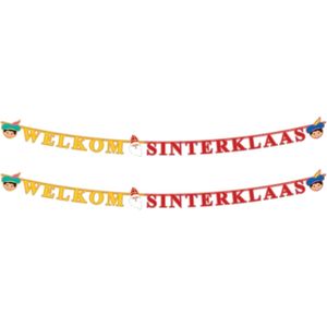 2x Letterslinger welkom Sinterklaas - 230 cm - Slingers - Letterbanners Sint en Piet