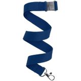 70x Donkerblauw keycord/lanyard met karabijnhaak sleutelhanger 50 cm - Polyester keycords/sleutelkoord