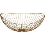 Metalen fruitmand goud rond 38 x 15 x 34 cm - Fruitschalen/fruitmanden - Draadmand