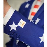 Opposuits - USA/Amerikaanse vlag print verkleedkleding net kostuum/pak voor heren inclusief stropdas