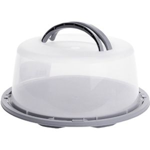 Grijze ronde taart bewaardoos 35 cm - Keukenbenodigdheden - Taart bewaarbak - Taarten/vlaaien serveren/bewaren in doos