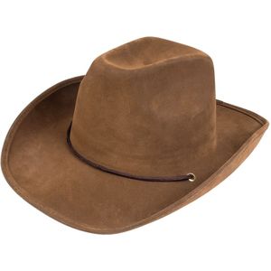 Boland Carnaval verkleed Cowboy hoed Utah - bruin - voor volwassenen - Western/explorer thema