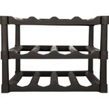 Excellent Houseware Wijnrek / flessenrek - Zwart - Kunststof - 39 x 30 x 25 cm voor 12x flessen