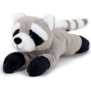 Pluche grijze wasbeer knuffel 13 cm - Wasberen dieren knuffels - Speelgoed voor kinderen