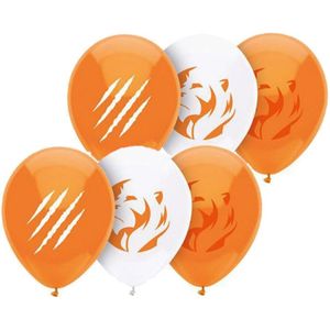 16x stuks oranje leeuw ballonnen - 30 cm - Koningsdag - WK/EK
