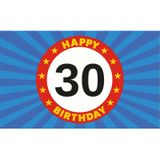 2x stuks happy Birthday 30 jaar vlag verjaardag150 x 90 cm - 30 jaar versiering feestartikelen