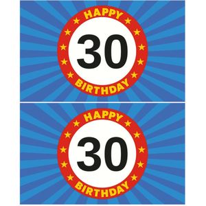 2x stuks happy Birthday 30 jaar vlag verjaardag150 x 90 cm - 30 jaar versiering feestartikelen