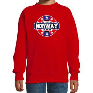 Have fear Norway is here sweater met sterren embleem in de kleuren van de Noorse vlag - rood - kids - Noorwegen supporter / Noors elftal fan trui / EK / WK / kleding