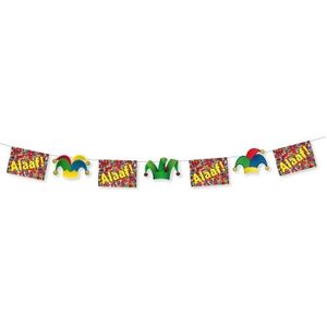 2x Carnaval thema vlaggenlijnen Alaaf 3 meter - Carnaval slingers decoratie -  Feest versiering