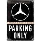 Metalen bord Mercedes-Benz Parking Only 20 x 30 cm - Wandbord - Wanddecoratie borden