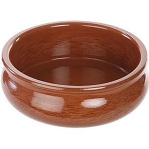 Tapas ovenschaal/serveerschaal - rond - Spaans terracotta/aardewerk - D18 x H6.5 cm - Klassieke stijl