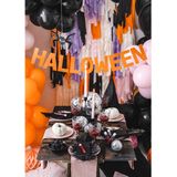 PartyDeco Halloween feestslinger/spandoek - 2,5 meter - oranje - van papier - incl. ballonnen