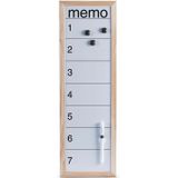 Magnetisch whiteboard/memobord met houten rand 20 x 60 cm - Zeller - Kantoorbenodigdheden - Schrijf/tekenborden - Memoborden - Magnetische whiteboarden