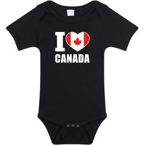 I love Canada baby rompertje zwart jongens en meisjes - Kraamcadeau - Babykleding - Canada landen romper