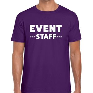 Event staff tekst t-shirt paars heren - evenementen crew / personeel shirt