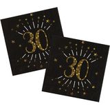 Verjaardag feest servetten leeftijd - 50x - 30 jaar - goud - 33 x 33 cm