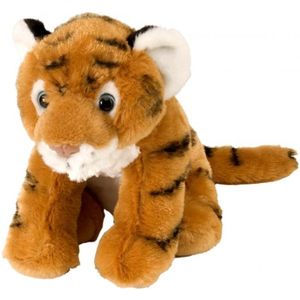 Pluche tijger knuffel van 20 cm - Tijgers dieren knuffelbeesten/knuffeldieren