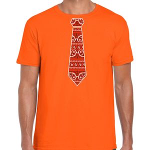 Bellatio Decorations Oranje Koningsdag t-shirt - boeren protest zakdoek stropdas - heren