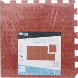 8x stuks Foam puzzelmat zwembadtegels/fitnesstegels terracotta tegeltjes 50 x 50 cm