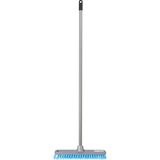Brumag Luiwagen/schrobber Scrubmaster 28 cm - Steel 120 cm - kunststof  - grijs/blauw - harde schrobborstel - schoonmaakborstel
