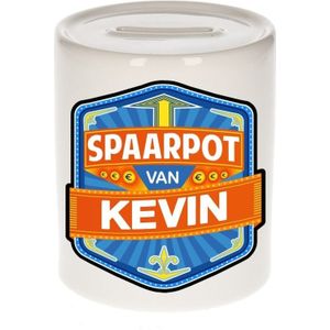 Kinder spaarpot voor Kevin - keramiek - naam spaarpotten