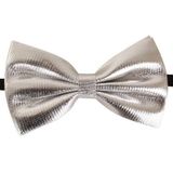 3x Zilveren verkleed vlinderstrikjes 14 cm voor dames/heren - Zilver thema verkleedaccessoires/feestartikelen - Vlinderstrikken/vlinderdassen met elastieken sluiting
