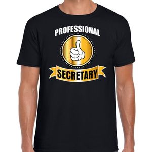 Professional secretary / professionele secretariaatsmedewerker - t-shirt zwart heren - Cadeau verjaardag shirt - kado voor secretariaatsmedewerker