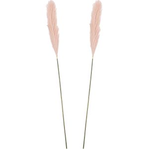 Mica Decorations Pluimgras losse steel/tak - 2x - pastel roze - 104 cm - Decoratie kunst bloemen