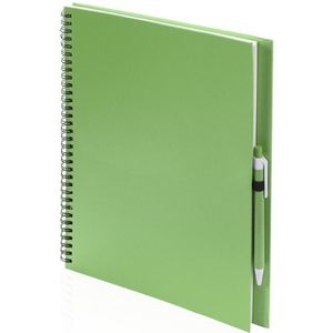 2x Schetsboeken groene harde kaft A4 formaat - 80x vellen blanco papier - Teken boeken