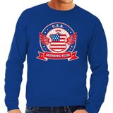 Blauw USA drinking team sweater blauw heren -  Amerika kleding
