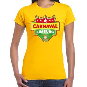 Carnaval verkleed t-shirt Limburg - geel - dames - Limburgse feest shirt / verkleedkleding