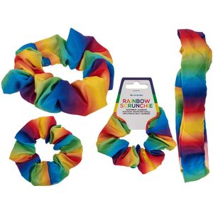 Haarbandje scrunchie haarelastiekje- Gay Pride/Regenboog thema kleuren - polyester