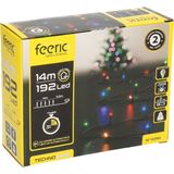 Feeric lights Feestverlichting - gekleurd - 14 m- 192 led lampjes - zwart snoer - batterij