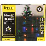 Feeric lights Feestverlichting - gekleurd - 14 m- 192 led lampjes - zwart snoer - batterij