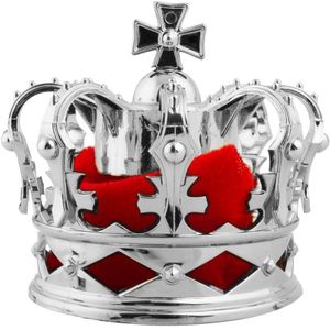 Mini konings kroontje op clip zilver van 8 cm - Carnaval verkleed kroontjes