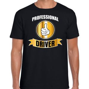 Professional driver / professionele chauffeur - t-shirt zwart heren - Cadeau verjaardag shirt - kado voor chauffeurs