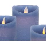 Magic Flame LED kaarsen/stompkaarsen set- 3x -ijsblauw-afstandsbediening