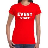 Event staff tekst t-shirt rood dames - evenementen personeel / crew shirt
