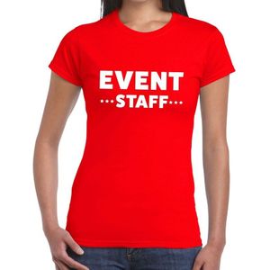 Event staff tekst t-shirt rood dames - evenementen personeel / crew shirt