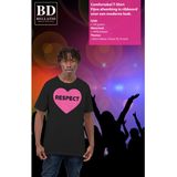 Bellatio Decorations Gay Pride T-shirt voor heren - respect - wit - roze glitter hart - LHBTI