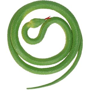 Speelgoed slangen grote Python groen 137 cm - Rubberen/plastic speelgoed slang